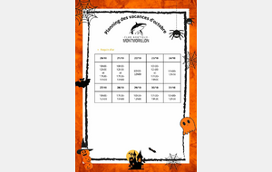 Activités pendant les vacances de la Toussaint.